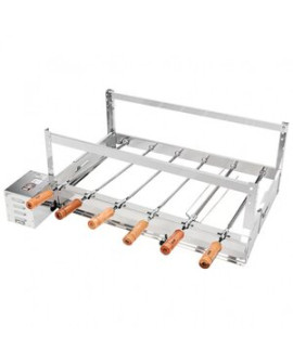 Churrasqueira Rotativa Kit Com 6 Espetos Arke Gira Bem Inox Gbi-06