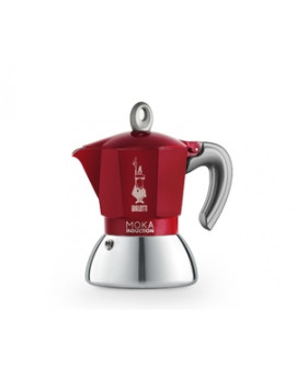 Cafeteira Italiana Moka Induction Vermelha Fogão De Indução 6 Xícaras Bialetti
