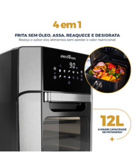 Air Fryer Oven Britânia 12l 4 Em 1 1800w Bfr2100 127v