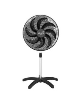 Ventilador Pedestal Coluna Oscilante 60 Cm Bivolt Dômina Preto 8 Pás/hélice
