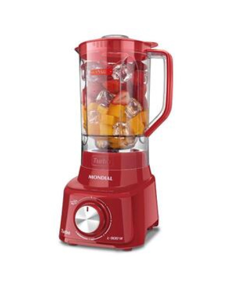 Liquidificador Mondial Turbo 900w L-900 Fr-2c Liquidificador 2 Copos-127v-vermelho