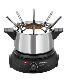 Panela Elétrica Fondue Mondial Le Gourmet Ii Preta E Prata Fd-02 - 127 Volts