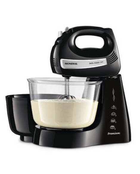 Batedeira Mondial Bella Massa B-23 Np Batedeira-127v-preto/inox