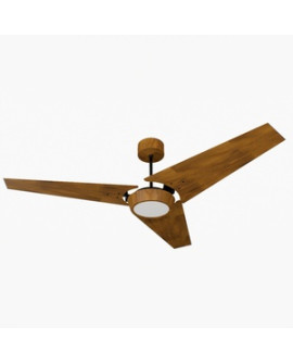 Ventilador De Teto Natuvent Callis Led 3 Pás Madeira Imbuia 3000k Branco Quente, Luz Amarela 127v
