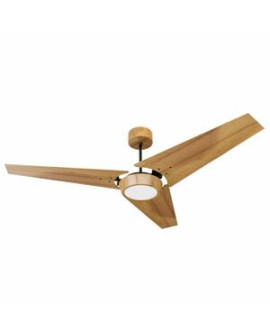 Ventilador De Teto Natuvent Callis Led 3 Pás Madeira Teca - 3000k Branco Quente, Luz Amarela - 127v