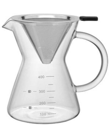 Kanne Cafeteira Com Filtro 14x15x11cm 400ml Borosilicato Transparente