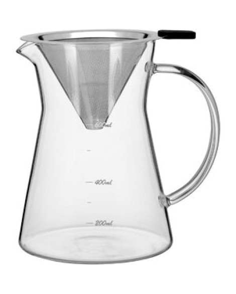 Kanne Cafeteira Com Filtro 15x14x11cm 600ml Borosilicato Transparente