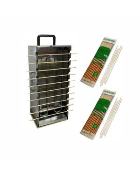 Kit - Churrasqueira 10 Espetinhos Churrasquito Elétrico Pr-199e 127v + 100 Espetinhos - Progás