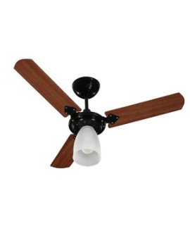 Ventilador De Teto Tron Marbela 3 Pás Preto / Verniz 127v