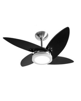 Ventilador De Teto Tron Azzam Led 4 Pás Preto / Alumínio 127v