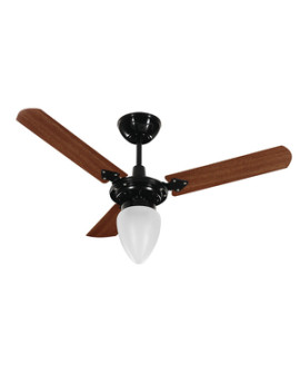 Ventilador De Teto Tron Pera New 3 Pás Preto / Verniz - 127v - Único