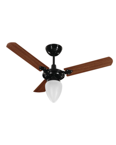 Ventilador De Teto Tron Pera New 3 Pás Preto / Verniz - 127v - Único