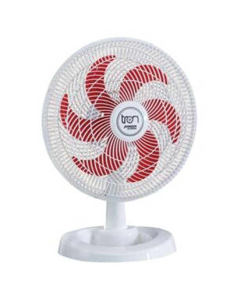 Ventilador Mesa Lorena Branco Oscilante 127v Pás Vermelha