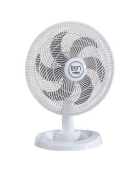 Ventilador Mesa Lorena Branco Oscilante 127v Pás Prata