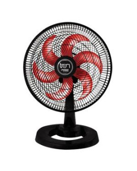 Ventilador Mesa Lorena Preto Oscilante 127v Pás Vermelha