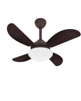 Ventilador Teto Marrom Fly 4 Pás Mdf Turbo Sala Ventax 110v