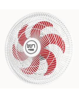 Ventilador Maggie Parede Branco Oscilante 220v Pás Vermelho
