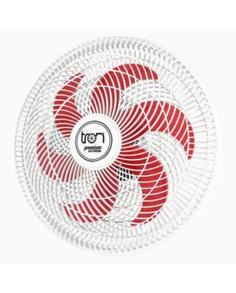 Ventilador Maggie Parede Branco Oscilante 220v Pás Vermelho